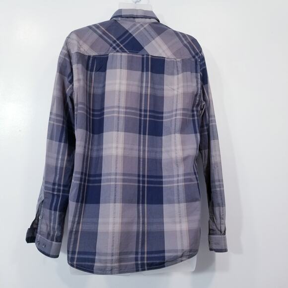 7 For All Mankind Plaid Metallic Button Front Shirts - Picture 3 of 12
